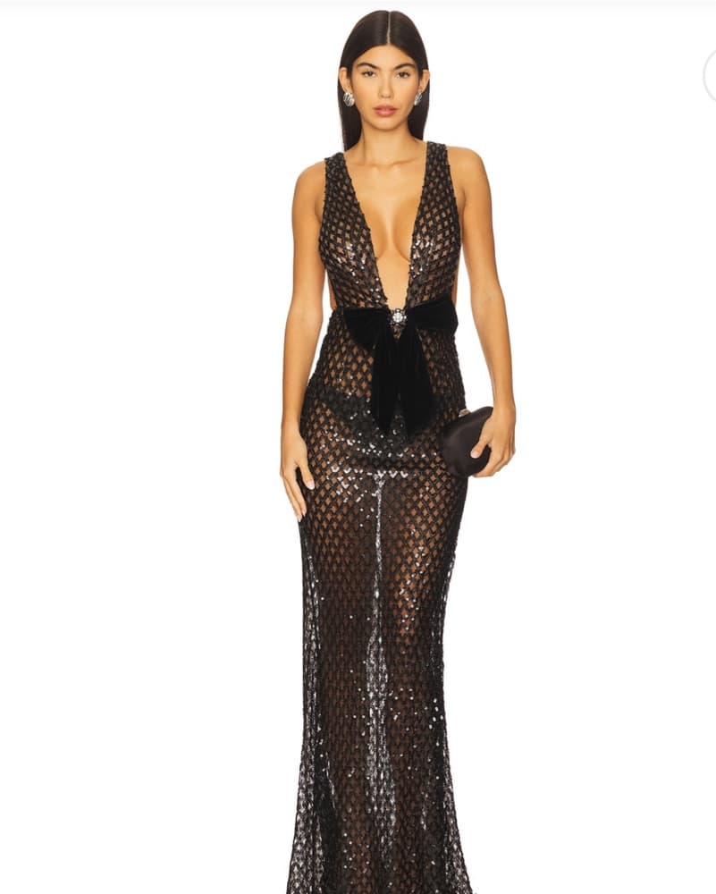 Bronx And Banco Liora Gown In Black  - Image 1