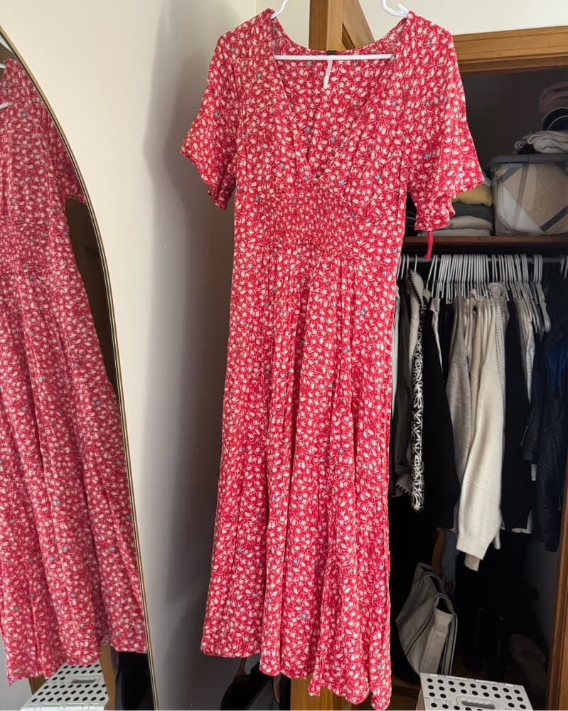 Free People Red Floral Dress - Image 2