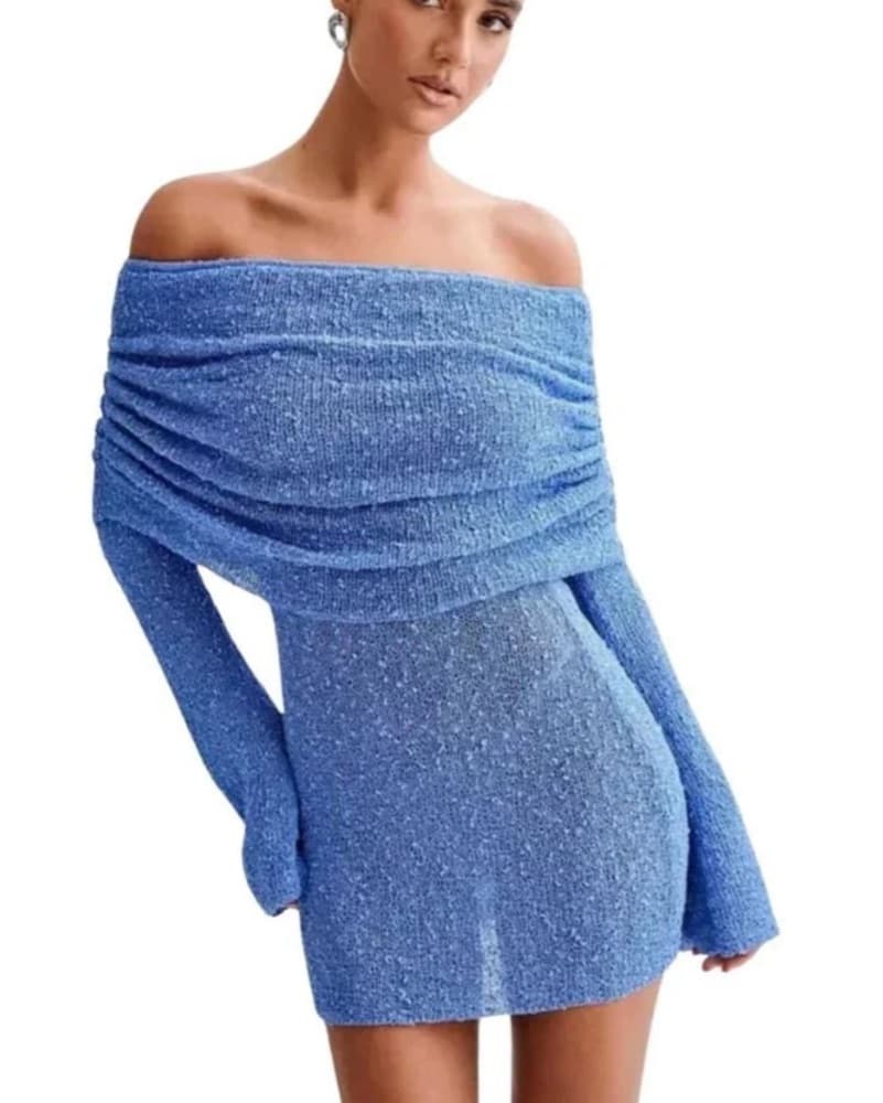 Marisol Off Shoulder Boucle Mini Dress - Image 1