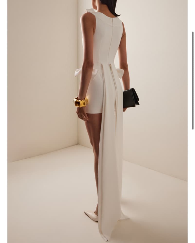 Moda Operandi White Dress With Train - Image 3