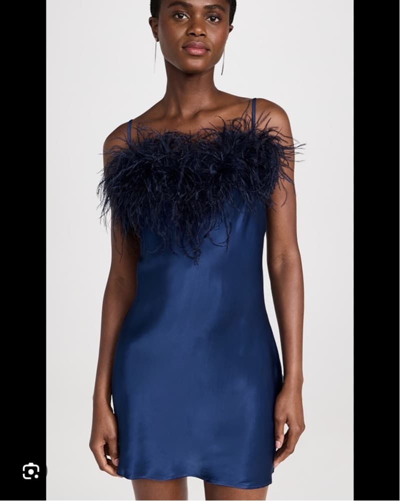 Sleeper Feather Slip Silk Mini Dress - Image 3