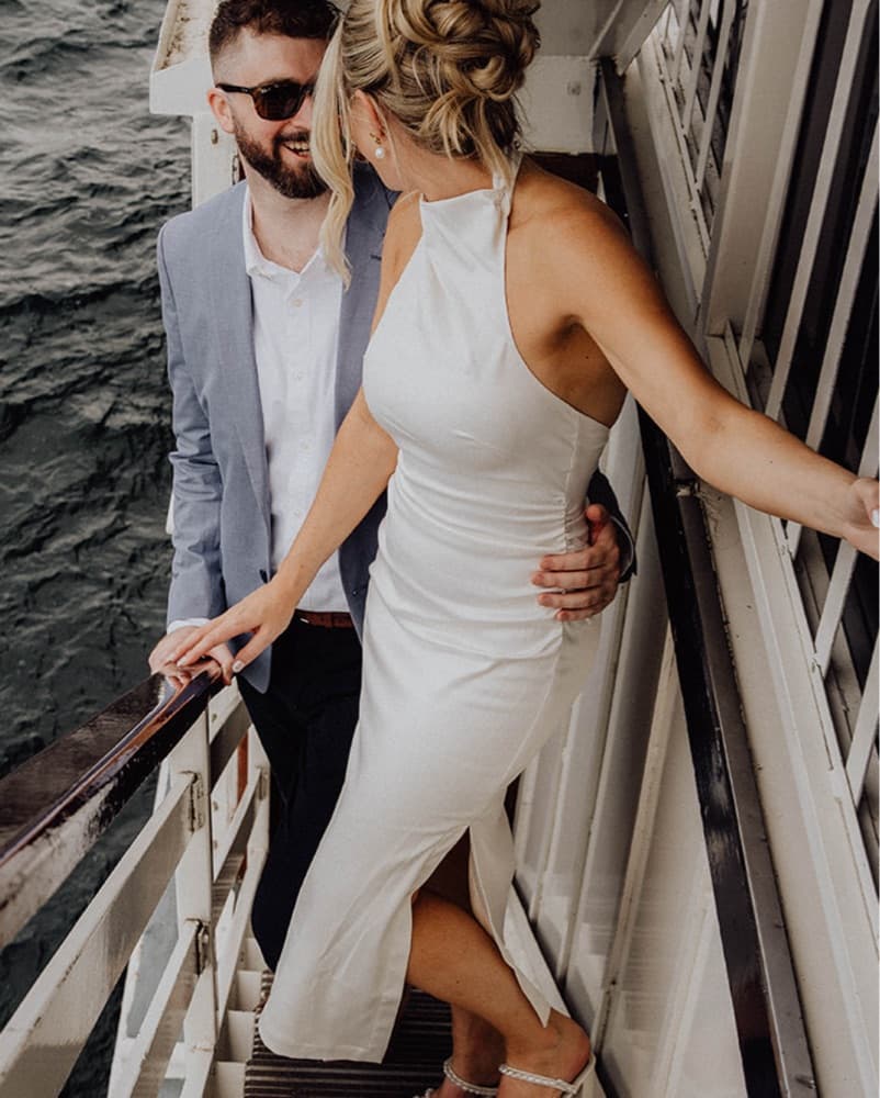 Anthropologie Ivory/White Satin Dress - Image 4