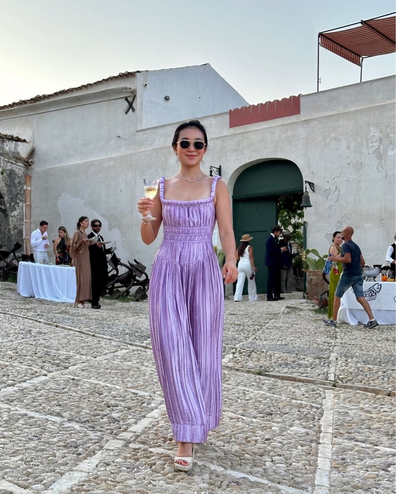Lavender Purple Pleated Maxi Dress - Image 1