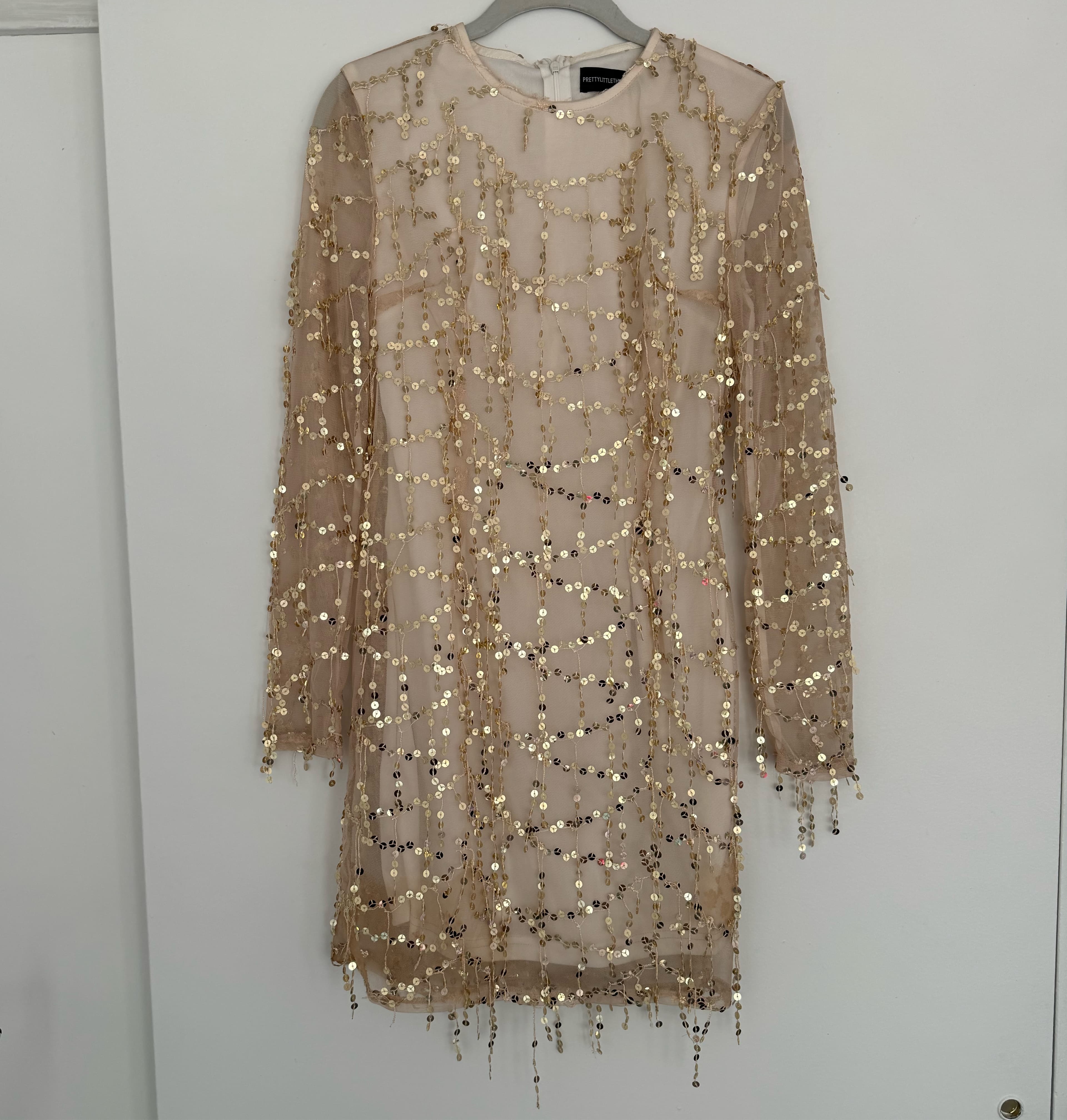 Gold Sequin Mini Dress - Image 1
