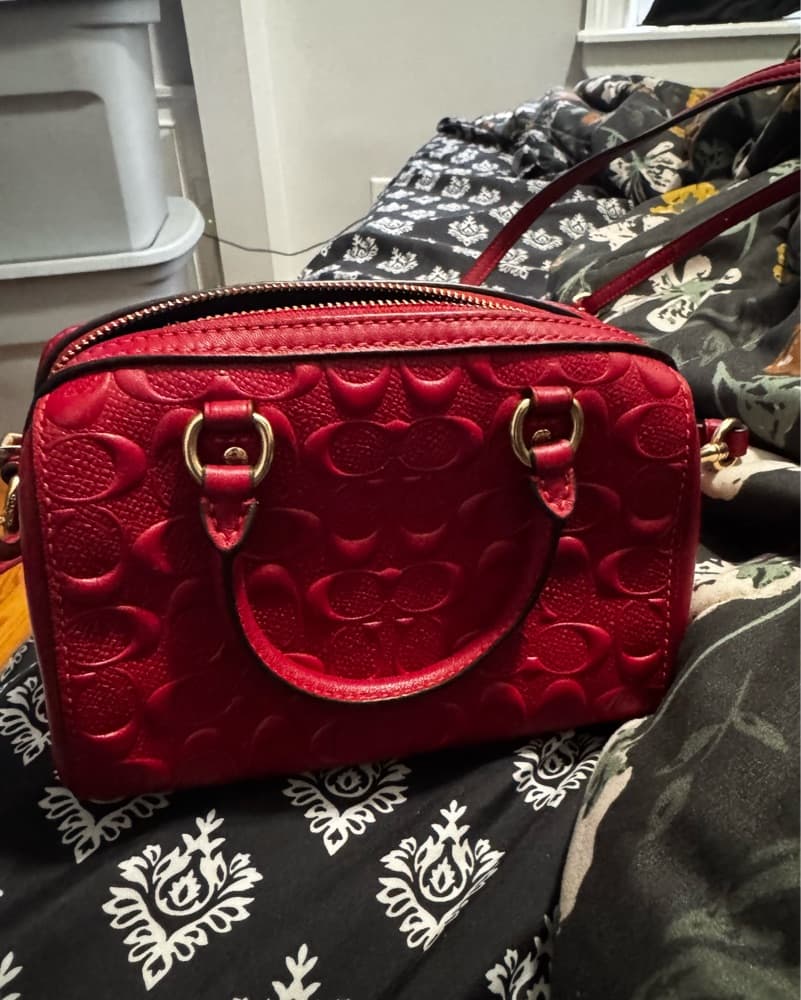 Luxurious Red Coach Satchel Bag - Image 1