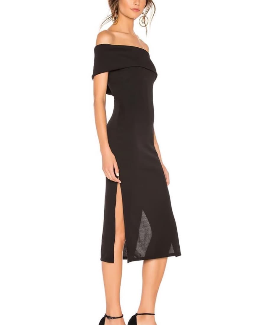 PRIVACY PLEASE Gianna Midi Black Dress - Image 3