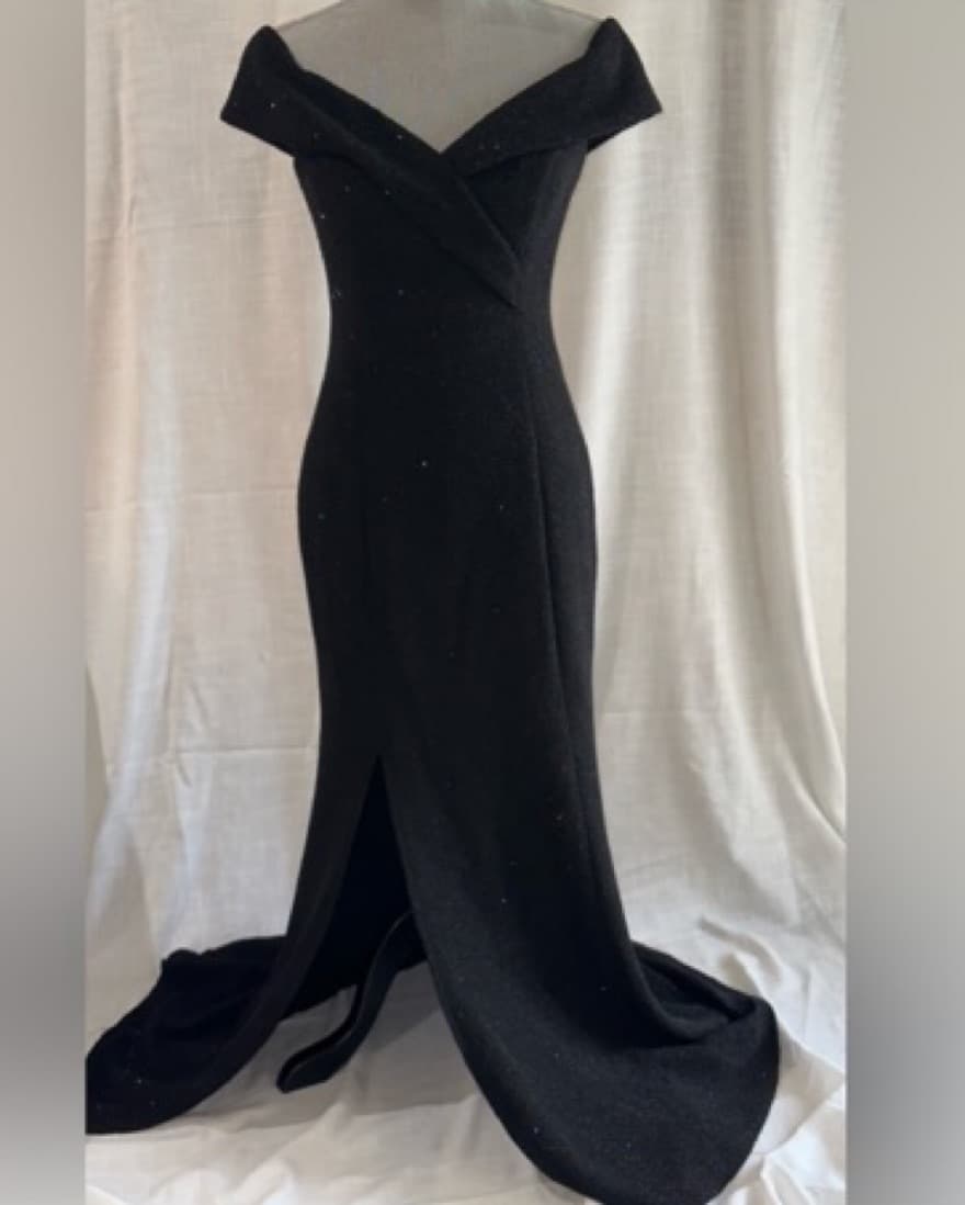 Off The Shoulder Black Gown - Image 2