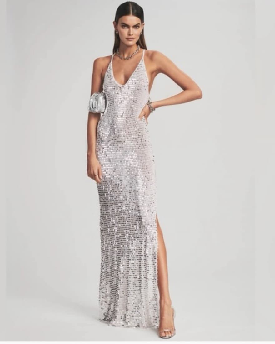 Retrofete Marie Sequin Crochet Dress - Image 1