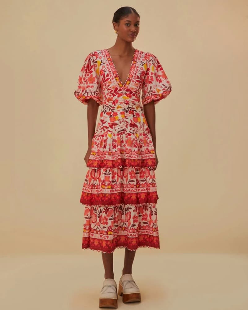 Farm Rio Orchard Short Sleeve Dress - Image 1