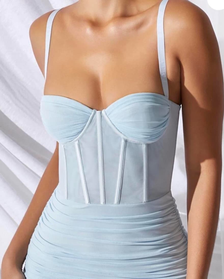 Oh polly Light Blue Corset Dress - Image 1