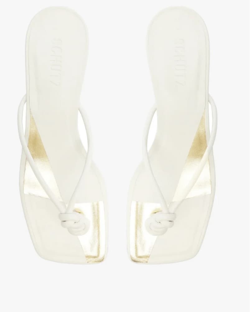 White Kitten Heel Sandal  - Image 1