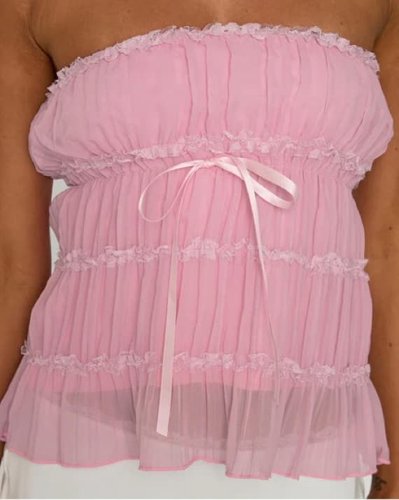 Avelina Strapless Top Pink - Image 3