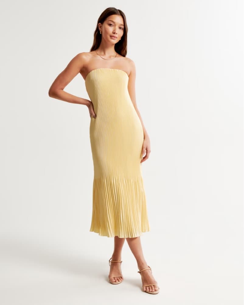 Giselle Pleat Midi Dress A&F - Image 1