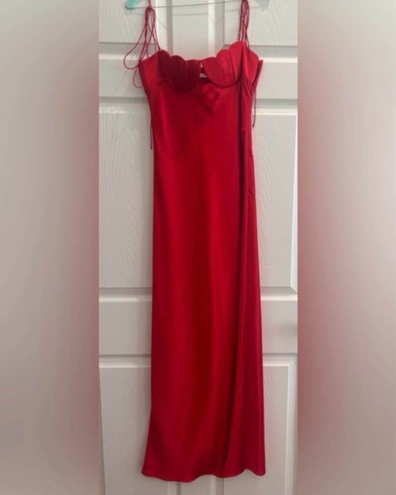 Anna October Red Tulip Gown Formal Small Wedding Guest Dress - Image 4