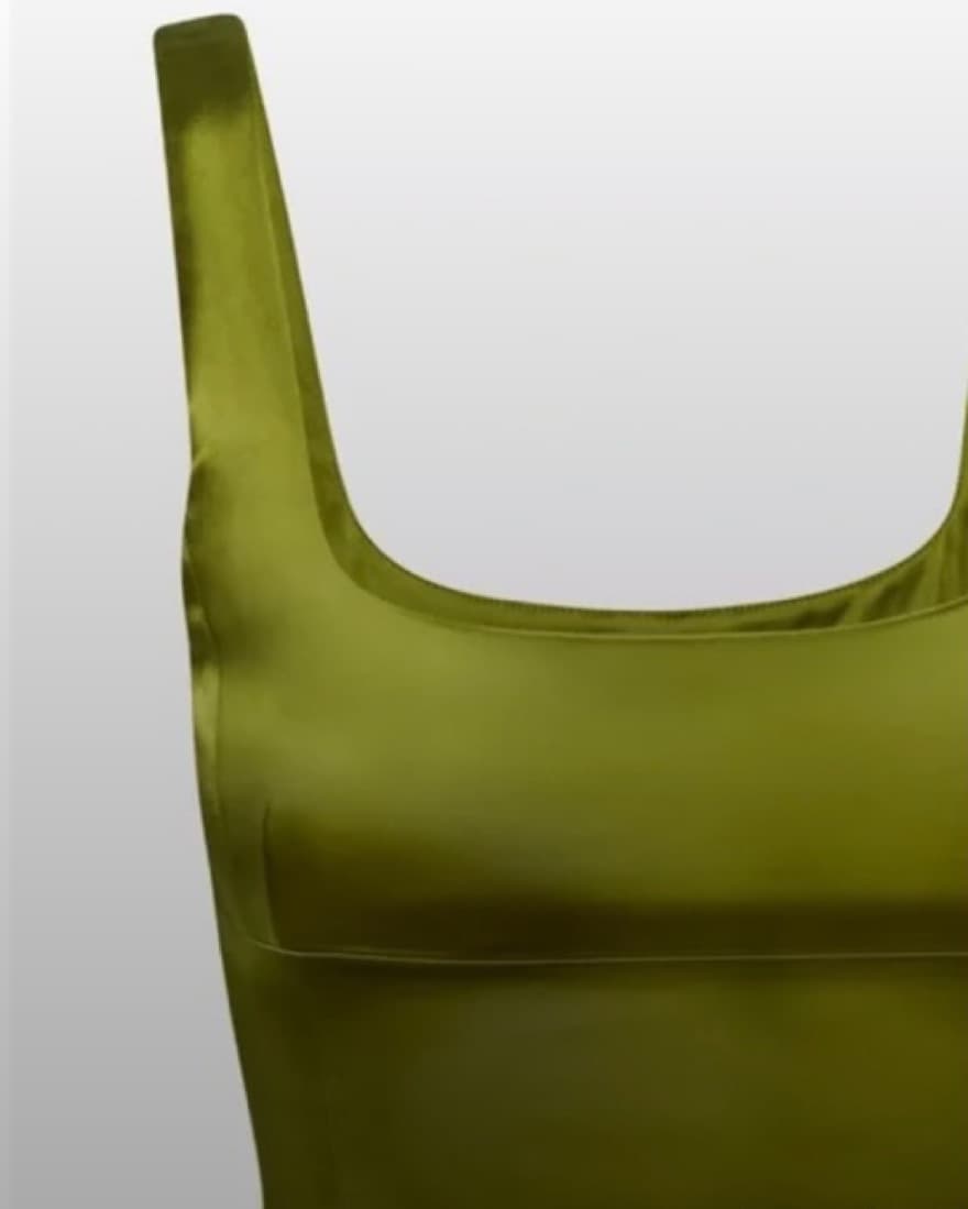 Aritzia Wilfred Shine Dress Green - Image 3