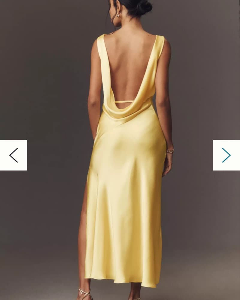 Yellow Cowl Neck Gown - Image 2