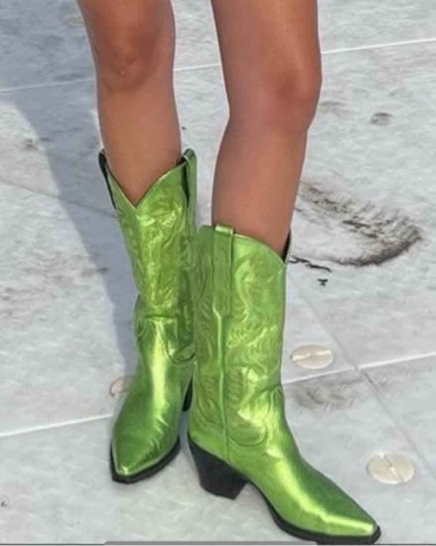 Jeffrey Campbell Green Cowboy Boots - Image 2