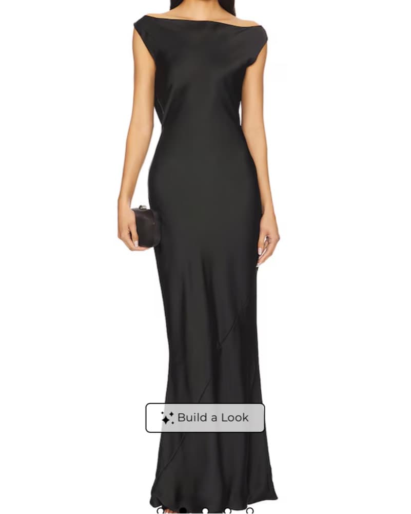 Black Sleeveless Low Back Drape Gown - Image 2