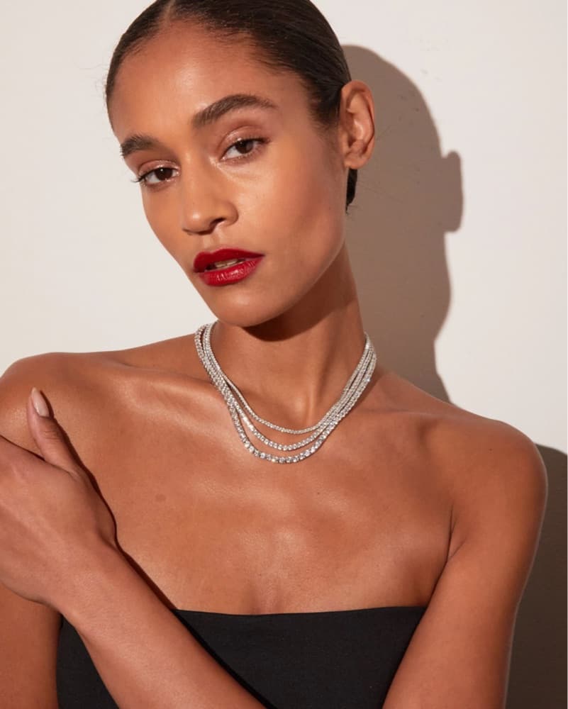 7ct White Sapphire Tennis Necklace - Image 3