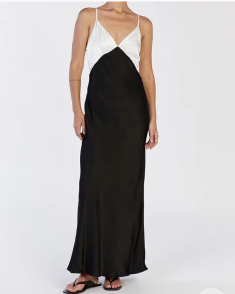 Dissh MILLY BLACK SATIN MIDI DRESS  - Image 1