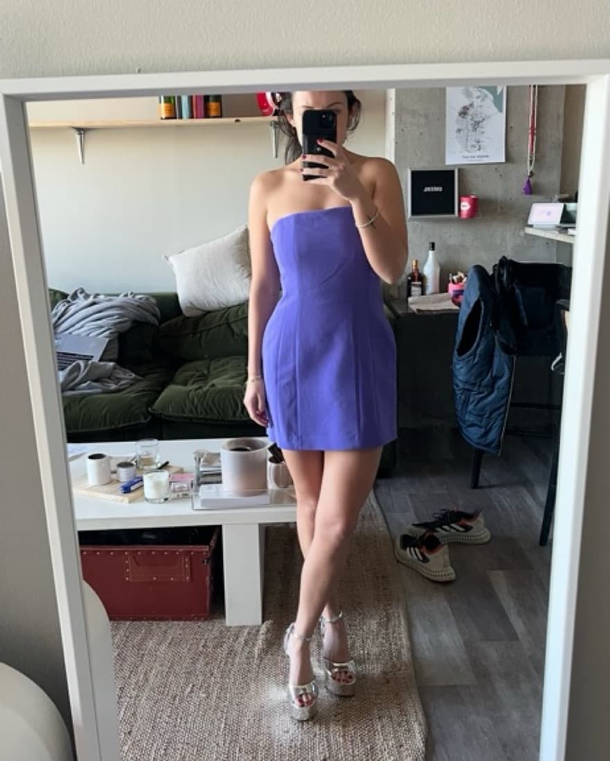 ALC Strapless Elsie Dress Purple - Image 3
