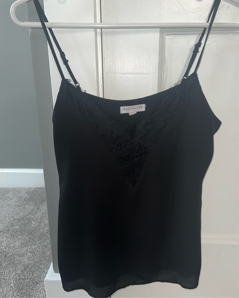 Chic Black Lace Camisole - Image 2