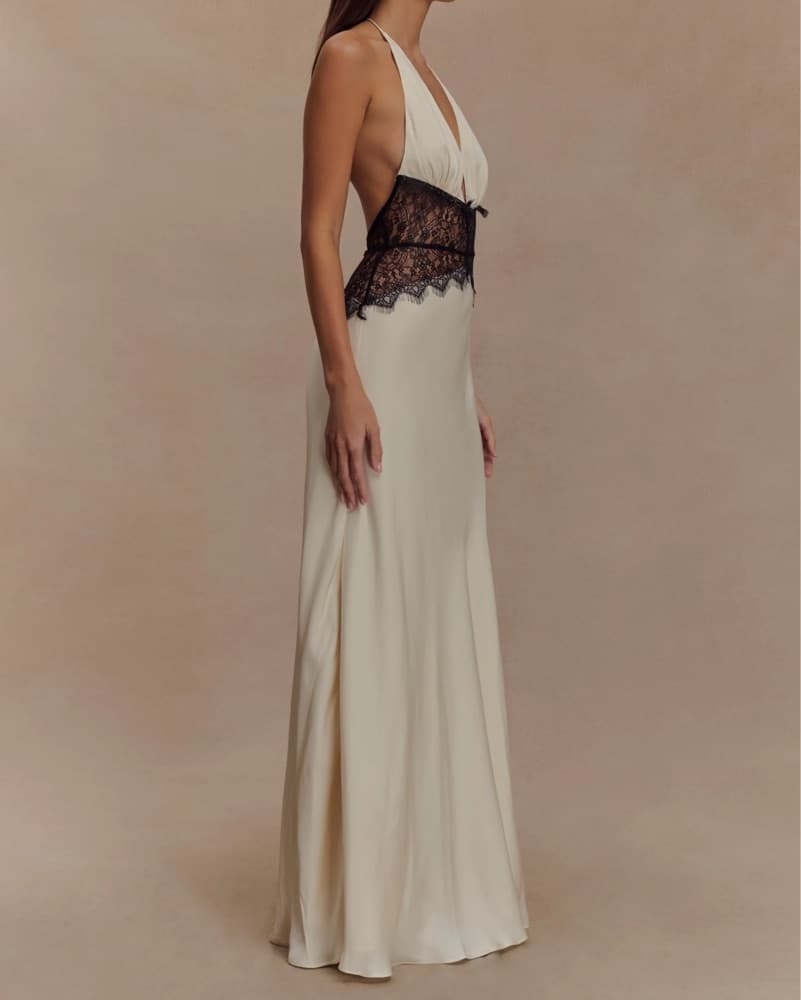 Meshki Lace and Satin Maxi Dress - Image 5