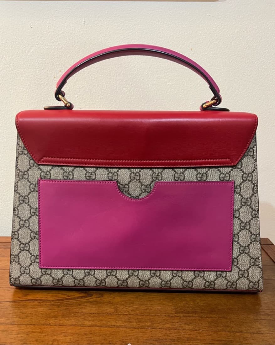 Gucci GG Supreme Padlock Top Handle Bag - Image 2