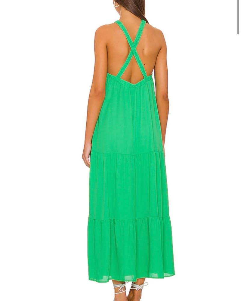 Hallie Halter Dress in Spring Green - Image 3