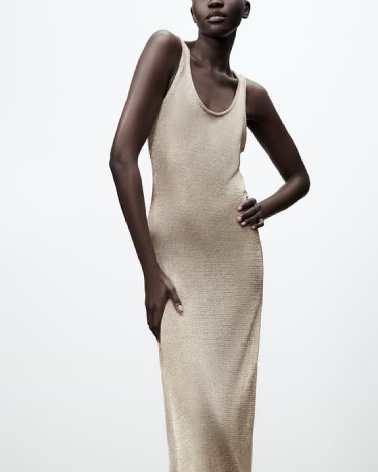 Zara Knit dress With Metallic Thread S - Image 1