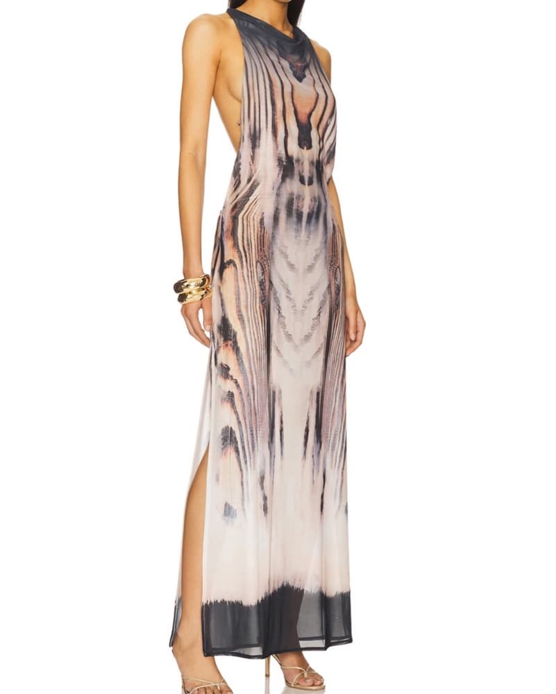 Backless Long Printed Dress  - Image 3