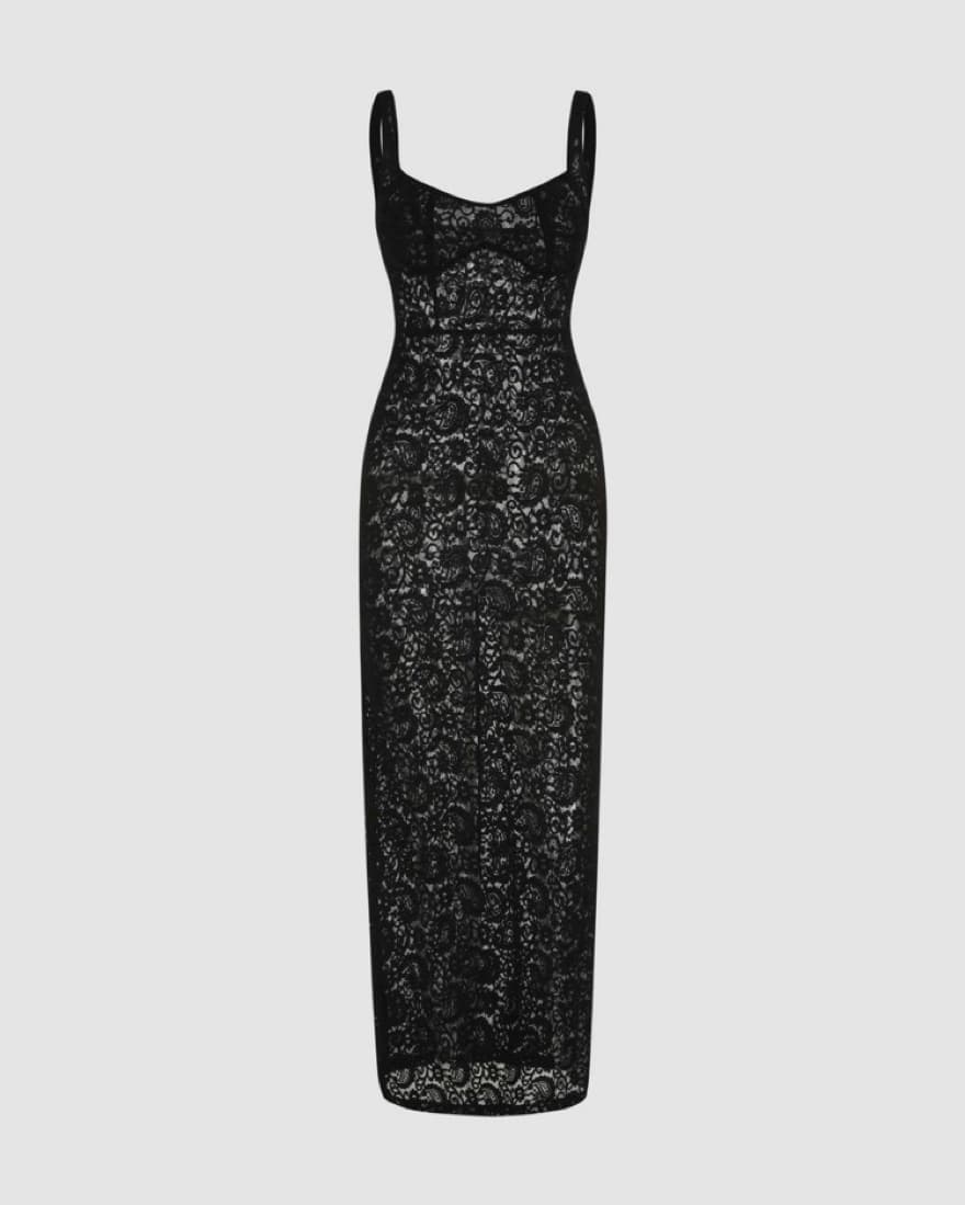 Cider SOLID LACE SWEETHEART MAXI DRESS - Image 2