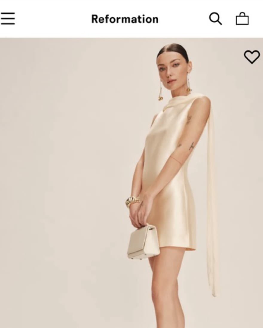 Reformation Ecru - Bridal Dress w Scarf - Image 1