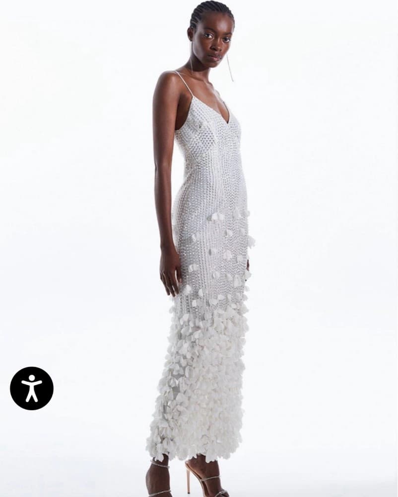 Floral Applique Woven Strappy Dress - Image 4