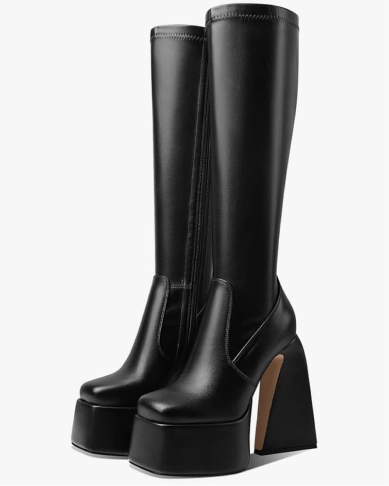 Platform Knee-High Chunky Boots - Image 2