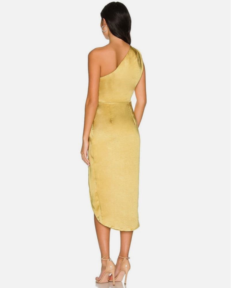 One-Shoulder Gold Dress - Image 2
