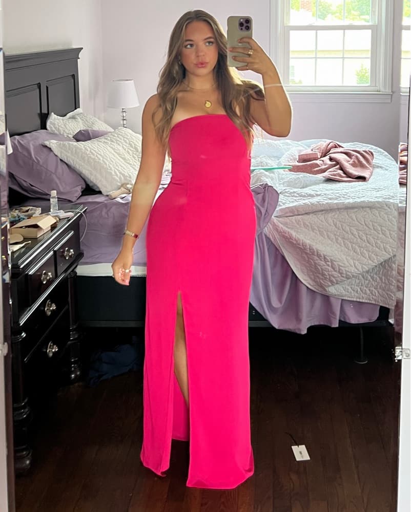 Hot Pink Strapless Superdown Dress - Image 3