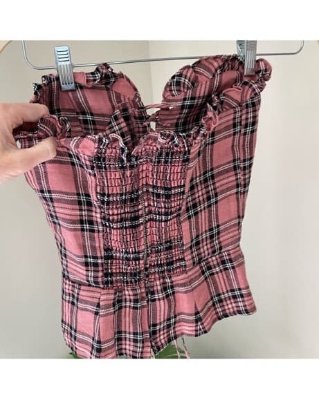 Reformation Plaid Corset - Image 4