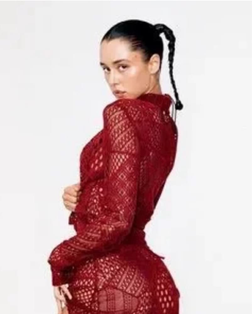 With Jean Red Crochet Coverup Set - Image 3