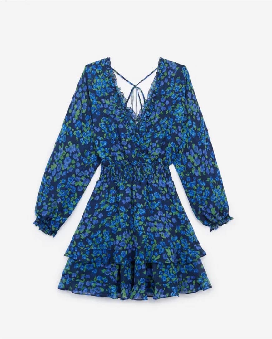 The Kooples Silk Smocked Ruffle Dress - Image 3