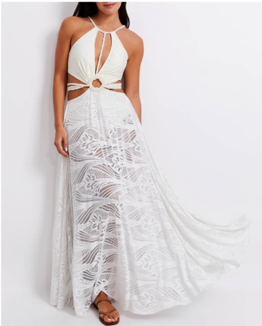 $950 PatBo White Beach Dress - Image 1