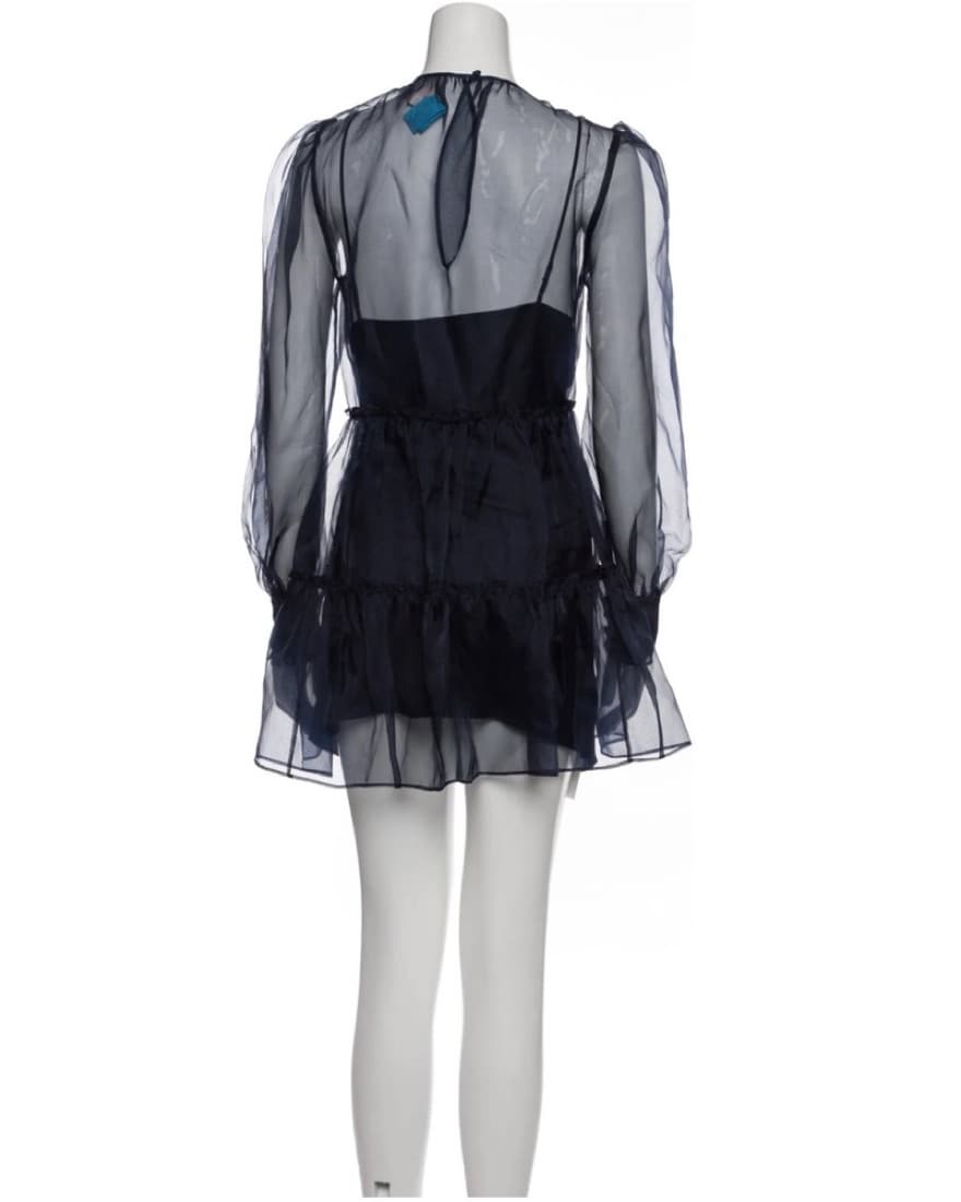 Elegant Chiffon Puff Sleeve Dress - Image 3
