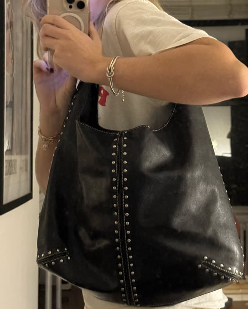 Large Black Studded Michael Kors Bag - Image 3