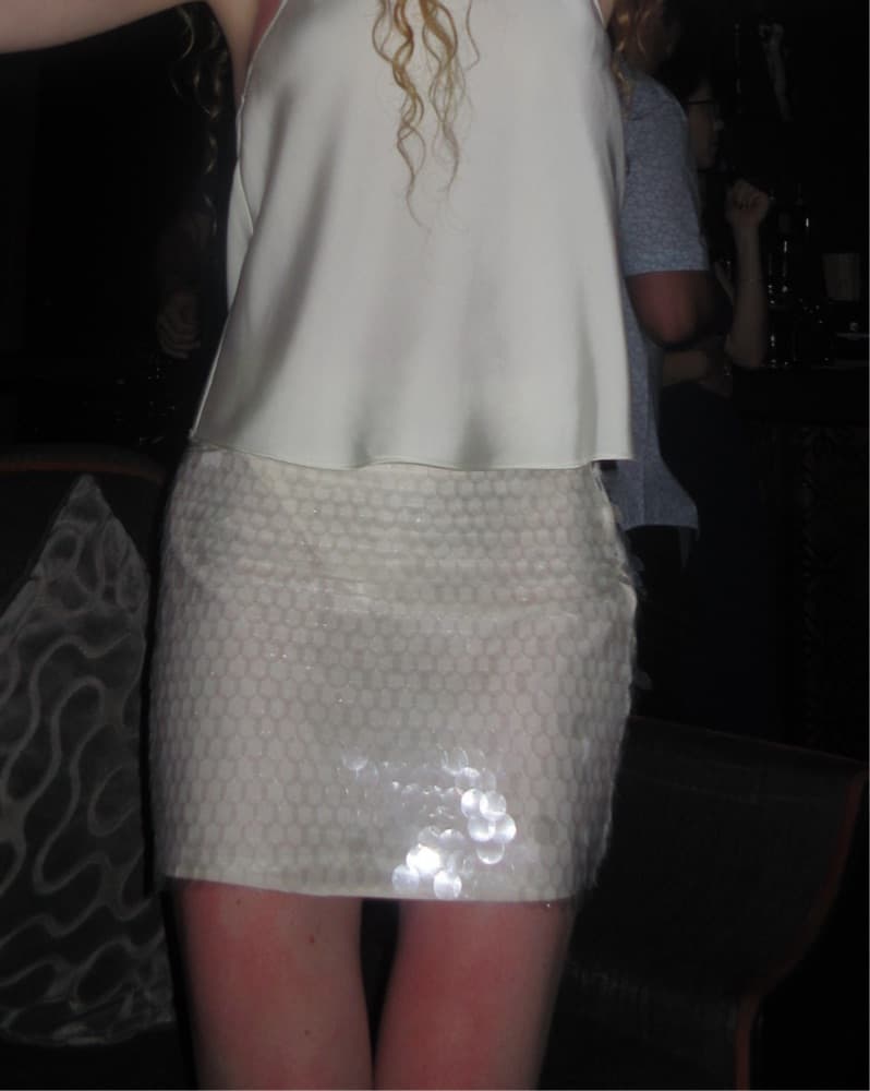 Semi Sheer Sequin Mini Skirt - Image 2