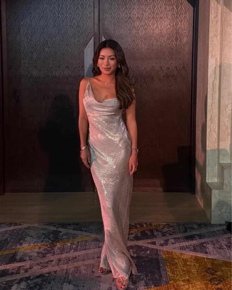 Rat & Boa Silver Maxi Dress Gown - Image 1