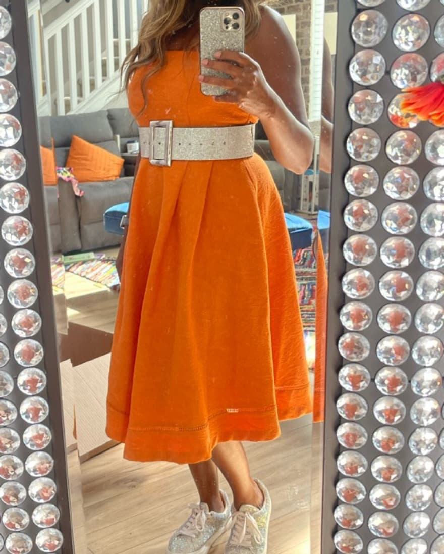 Orange Strapless Maxi - Image 1