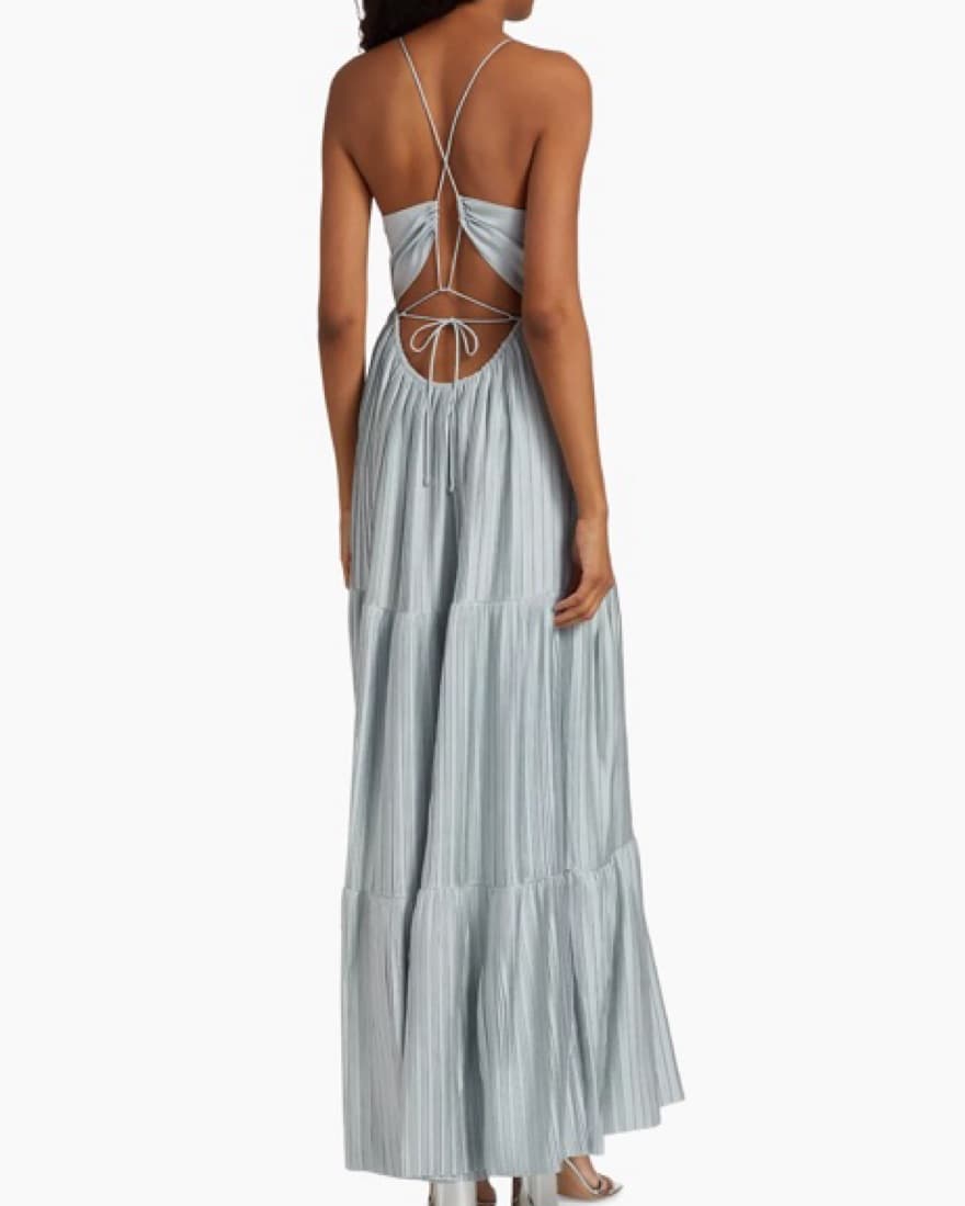 BA&SH Wasta Pleated Satin Plissé Maxi - Image 2
