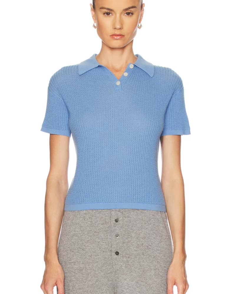 Guest In Residence Shrunken Blue Polo - Image 1