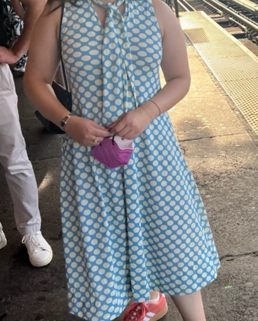 Vintage blue polka dot dress - Image 3