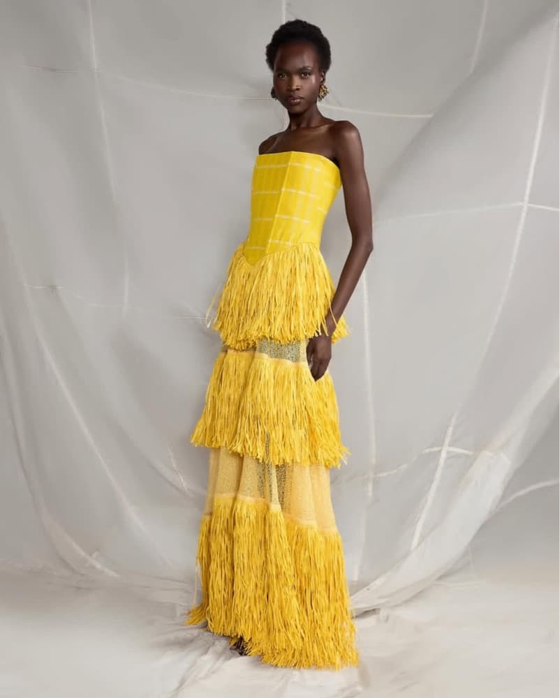 Kílèńtàr Ano Layered Raffia Dress - Image 4
